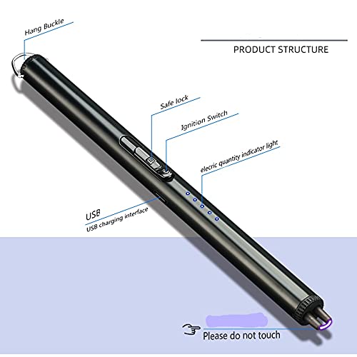 Arc Lighter With Usb Charging,flameless Windproof,led Battery Display,safety Switch